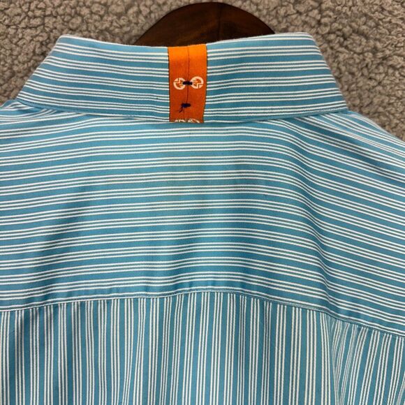 Robert Graham X Collection Blue Striped Long Sleeve Button Down Mens Large - Picture 10 of 10
